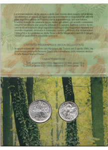 1991 - Lire 200 e 500 Flora e Fauna d'Italia Argento Monete di Zecca Italia 1 Emissione